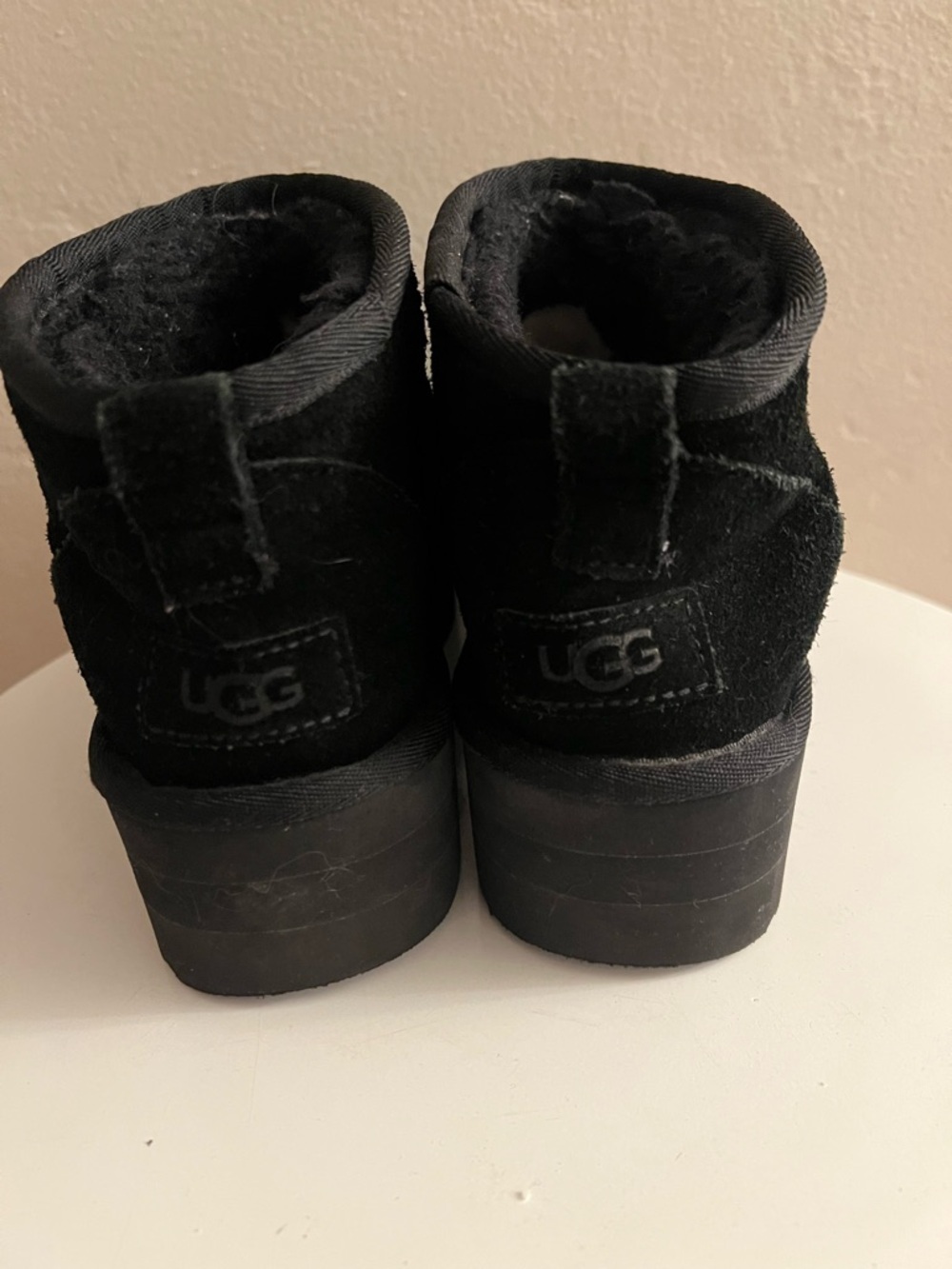 UGG Women's Classic Ultra Mini Platform boots in black suede. Size 7. - Picture 2 of 5